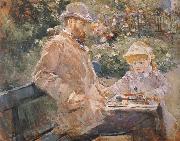 Berthe Morisot Manet and his daughter oil painting on canvas